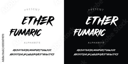 Bild auf Leinwand Ether Fumaric Alphabet Font