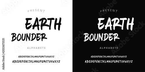 Tableau sur toile Earth Bounder Font Style Alphabets