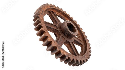 Tableau sur toile Old vintage rusty metal industrial gear wheel sprocket for professional engineer