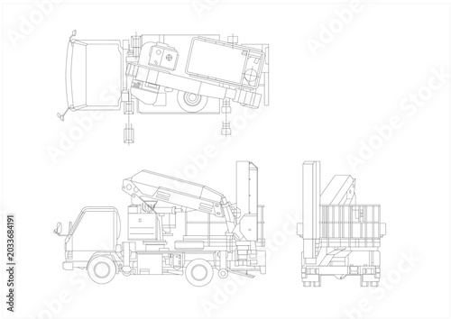Tableau sur toile A telescopic boom truck is a heavy-duty vehicle that is extremely useful for wor