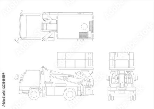Foto A telescopic boom truck is a heavy-duty vehicle that is extremely useful for wor