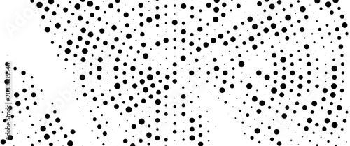 Tableau sur toile Radial halftone pattern of dots expanding from the center, creating a spotlight effect on a white background