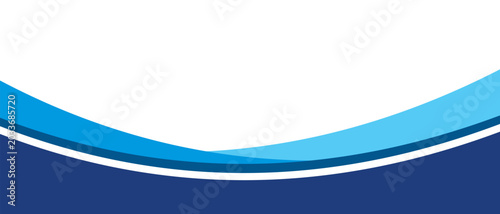 Blue and white business wave banner background. Abstract dynamic curve shape wallpaper. Corporate design template for presentation, flyer, brochure, cover. 