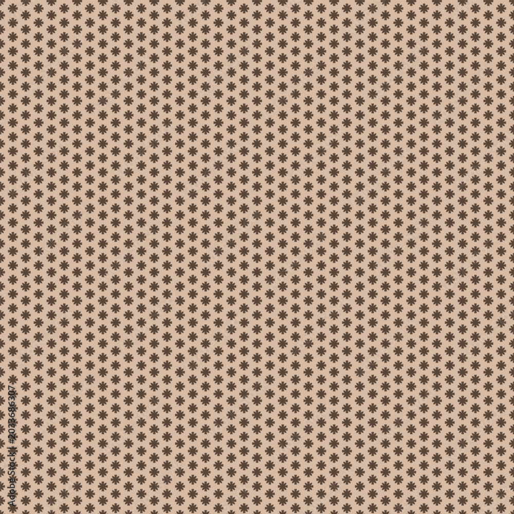 Fototapeta premium Beige Chocolate Ditsy Star Grid Pattern