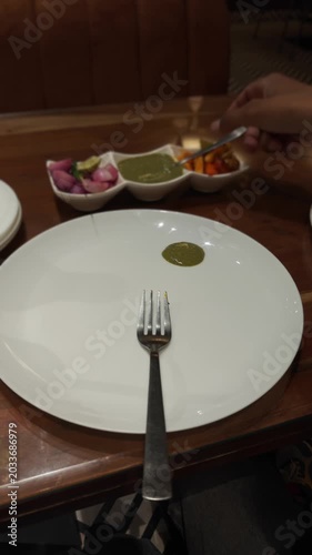 table setting at restaurant