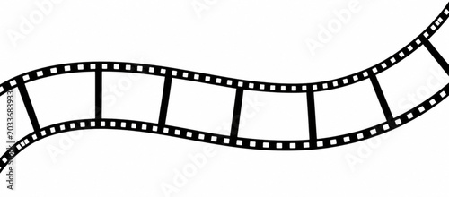 Valokuva Blank photographic film frame border with wavy motion path.