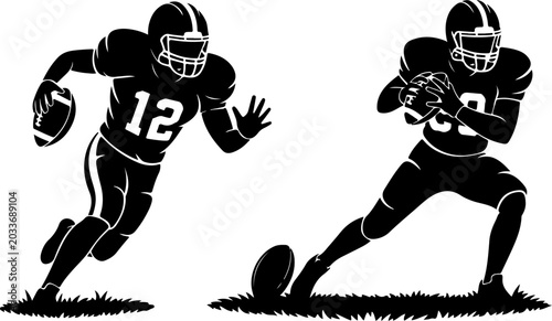 Football Player Silhouette SVG Bundle