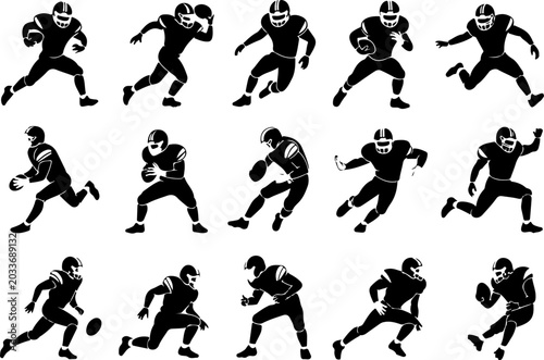 Football Player Silhouette SVG Bundle