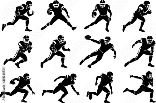 Football Player Silhouette SVG Bundle