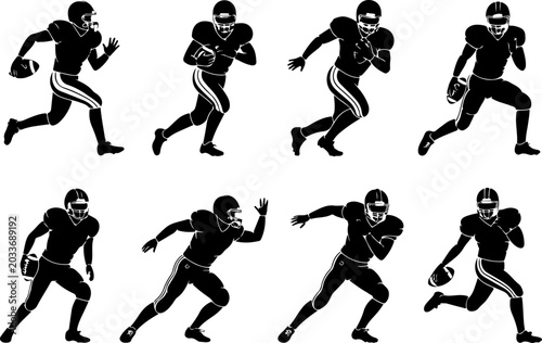 Football Player Silhouette SVG Bundle