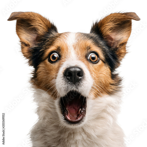 Professional Shocked Dog Expression Transparent Background Isolated Photo