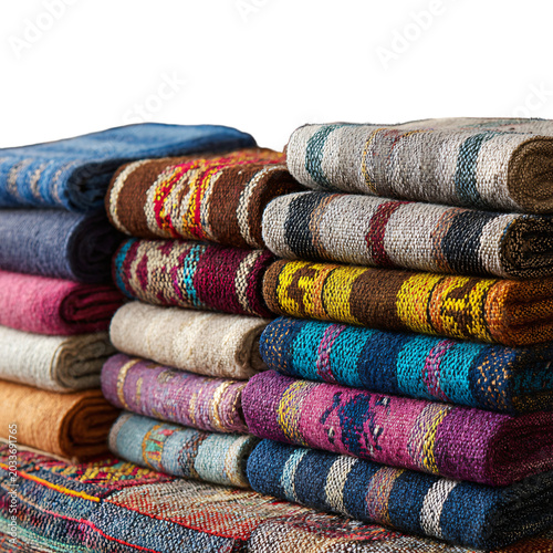 Vibrant Middle Eastern Traditional Textiles Displayed Professionally