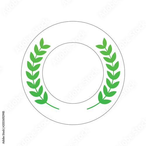 Laurel Wreath Logo Vector Badge Emblem Template Design Illustration