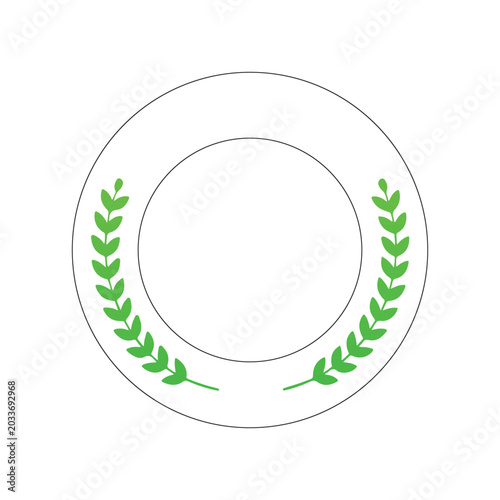 Laurel Wreath Logo Vector Badge Emblem Template Design Illustration