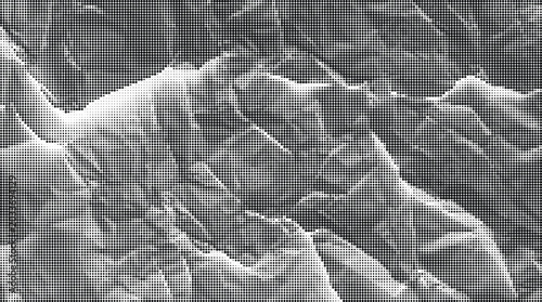 Фотография Crinkled paper texture fills the entire frame with deep folds and creases