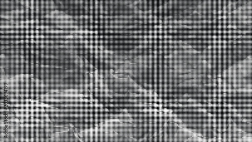 Tableau sur toile Gray crumpled paper texture fills the entire frame completely