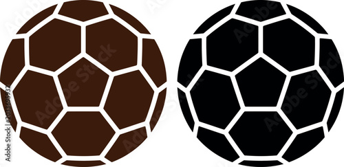 Two classic soccer balls side by side
