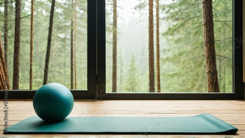 Yoga Mat in Serene Forest Setting