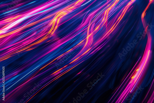 Abstract long exposure light trails motion background