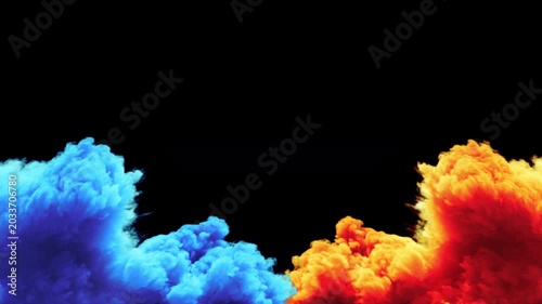 Fire and Ice Concept Design. 3d illustration, A dynamic visualize 4K video