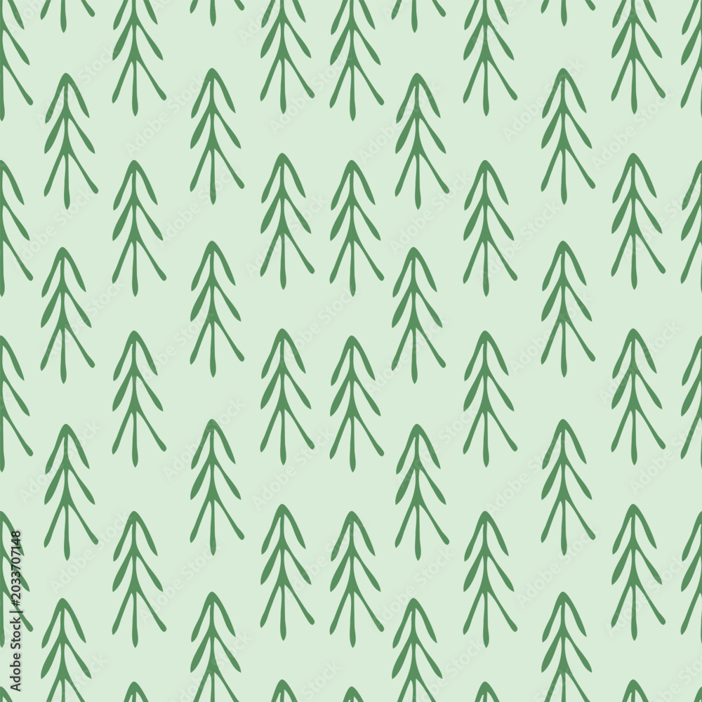 Fototapeta premium Minimal Forest Tree Seamless Pattern