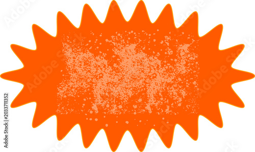 Spiky Oval Abstract Geometric Y2K Sticker Shape. Y2K Badge Figure Isolated Element.