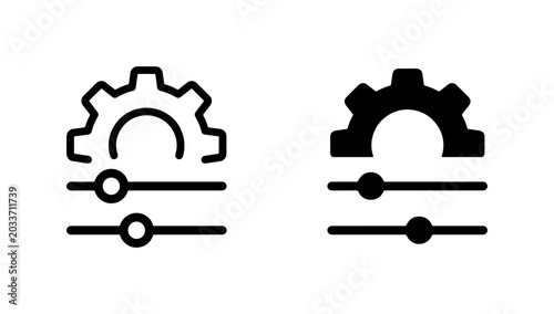 Canvastavla Settings Icons, Gear and Sliders, Control Panel Symbols, Configuration Options,
