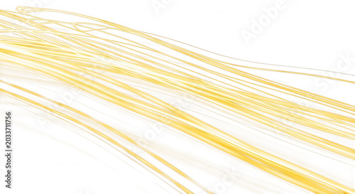 Long exposure light trails of golden yellow streaks moving diagonally across a deep black background, creating a sense of speed motion