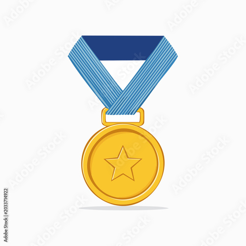 Gold Medal with Blue Ribbon