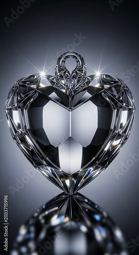 Elegant diamond and sapphire heart pendant necklace.