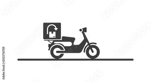 Foto Motorcycle with delivery box attached.