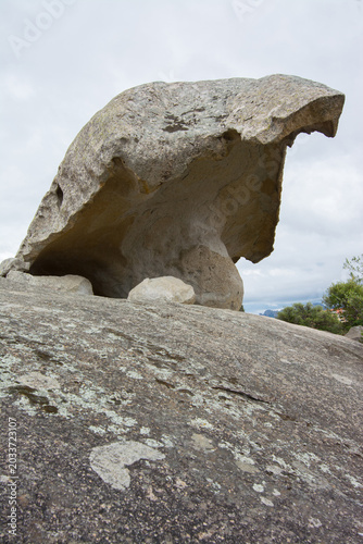 Mushroom rock formation in arzachena, sardinia, italy