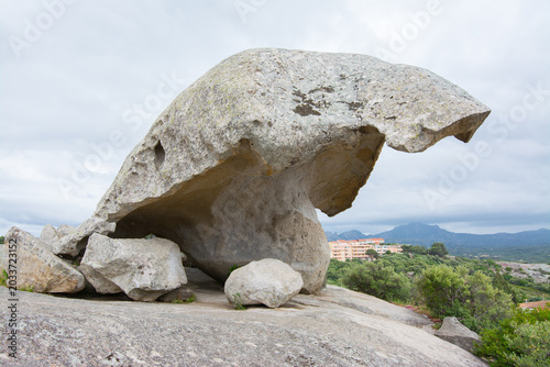 Mushroom rock formation in arzachena, sardinia, italy