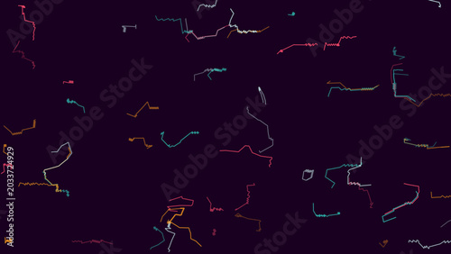 Foto Vibrant abstract glowing lines creating a dynamic and energetic visual pattern across a dark space