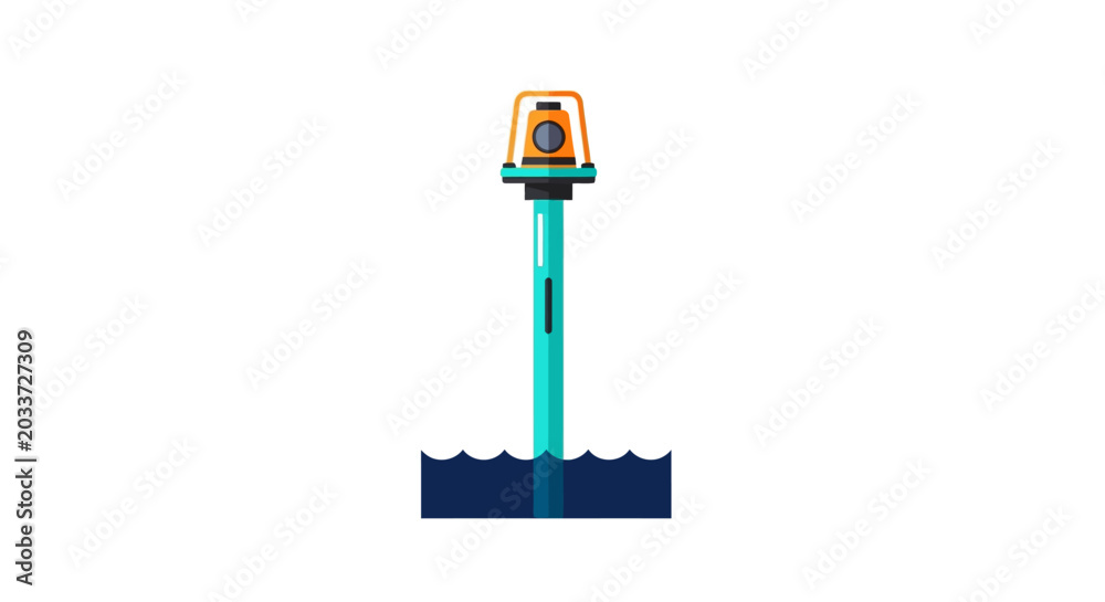 Naklejka premium Colorful Lego Figure Attached to Blue Stand Baseplate.