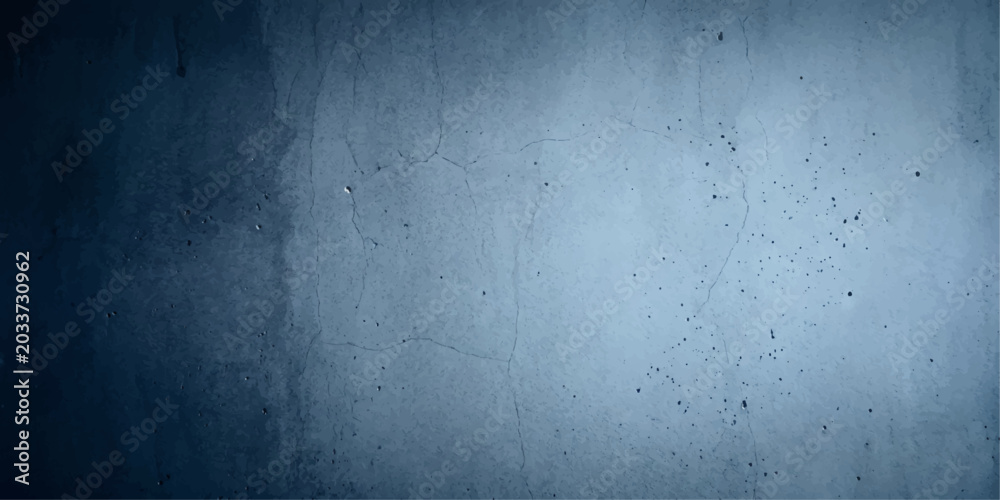 Obraz premium A textured, distressed concrete wall in cool blue tones, with a gradient of light and shadow creating a dramatic, moody atmosphere.
