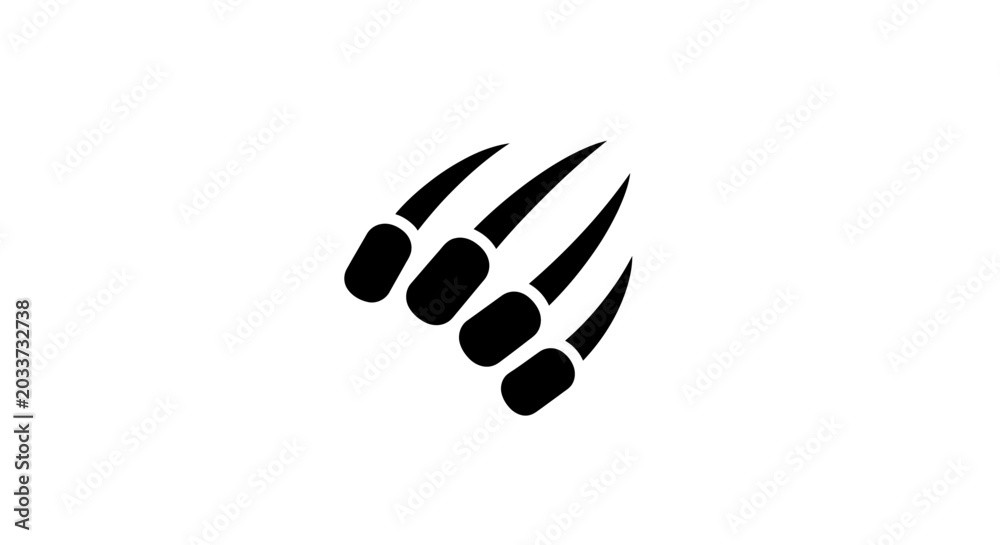 Obraz premium Black bear claw marks print paw.