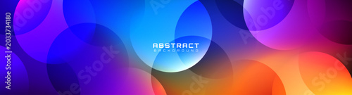 3D colorful abstract background overlap layer on dark space with glowing circles effect decoration. Modern graphic design element transparent style concept for web, art, flyer, card, or brochure cover
