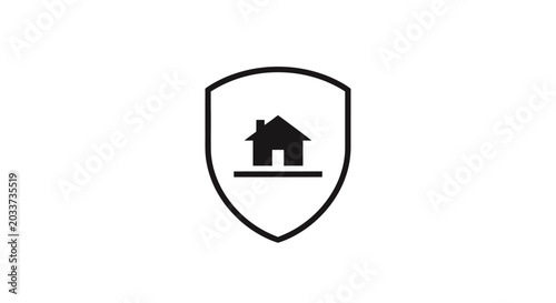 Shield with house protection symbol.