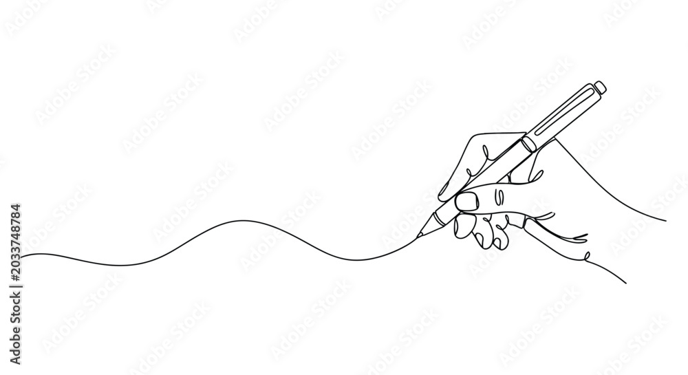Obraz premium Hand drawing line with pen, continuous line art, artwork symbolizes