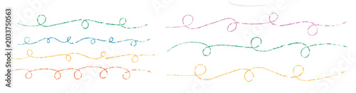 Abstract horizontal wavy pencil textured swirl line. Set of textured drawing organic drawn curvy curly stripe. Wave line art.