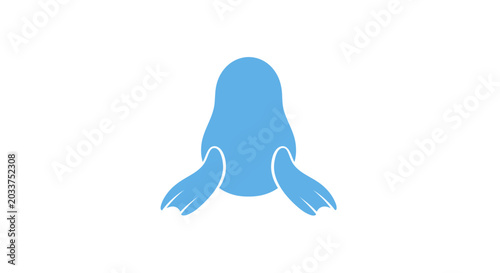 Blue Frog Illustration Closeup View.