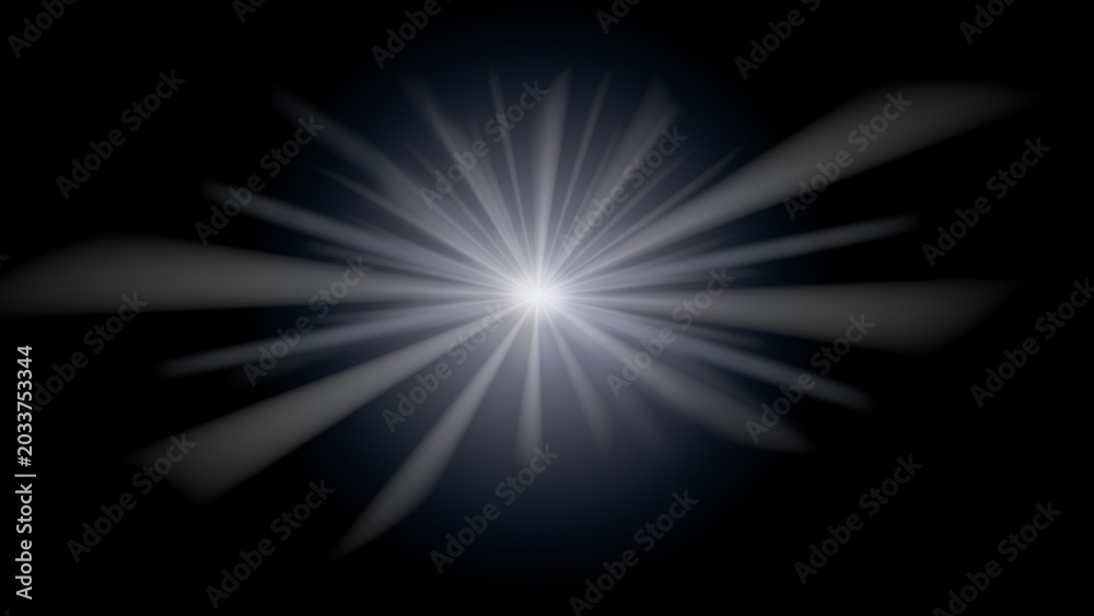 Φωτογραφία Bright flare overlay sun light len effect on black background