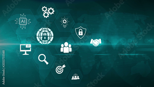 Photos Cybersecurity: Digital interface of inspiration bright idea and creative thinkin