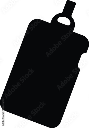 Silhouette vector luggage tag icon travel accessory outline template design