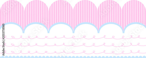 Pink and white cute pastel pattern border