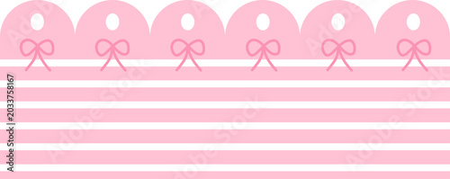 Pink cute pastel pattern border with ribbon