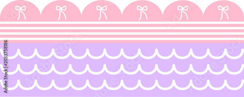 Pink and purple cute pastel pattern border