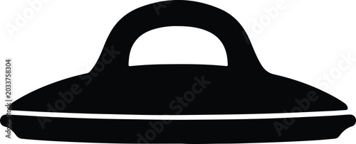 Cuadro en lienzo Silhouette vector of a retro flying saucer spaceship design