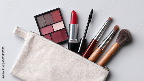 make up brushes and powder